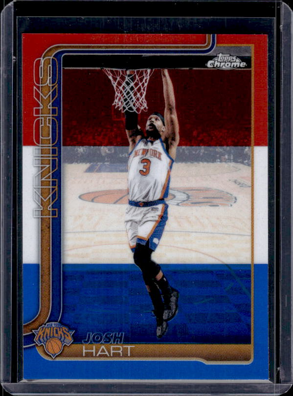 2025-26 Topps Chrome Update #72 Josh Hart Red White and Blue Refractor