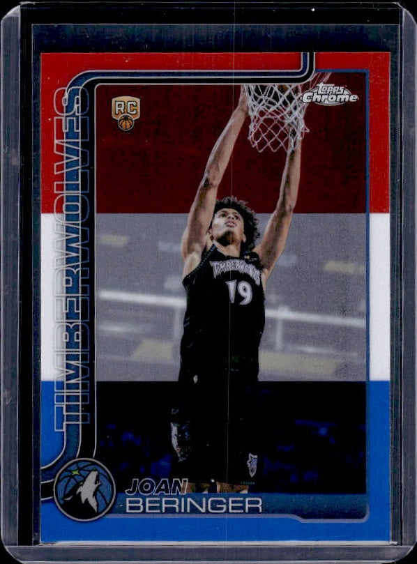 2025-26 Topps Chrome Update #17 Anthony Edwards Red White and Blue Refractor