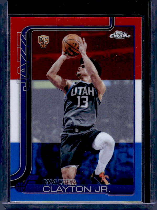 2025-26 Topps Chrome Update #168 Walter Clayton Jr. Red White and Blue Refractor