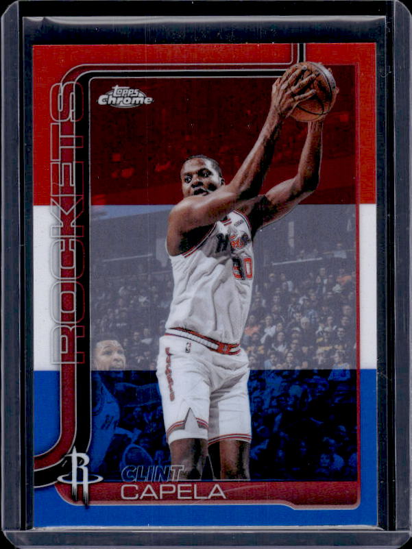 2025-26 Topps Chrome Update #94 Clint Capela Red White and Blue Refractor