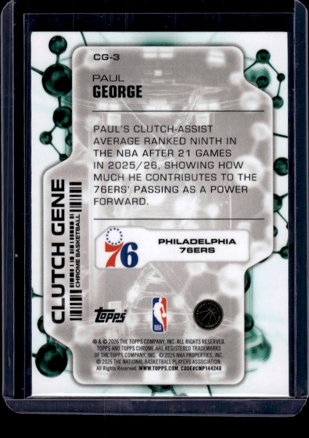 2025-26 Topps Chrome Update #CG-3 Paul George Clutch Gene