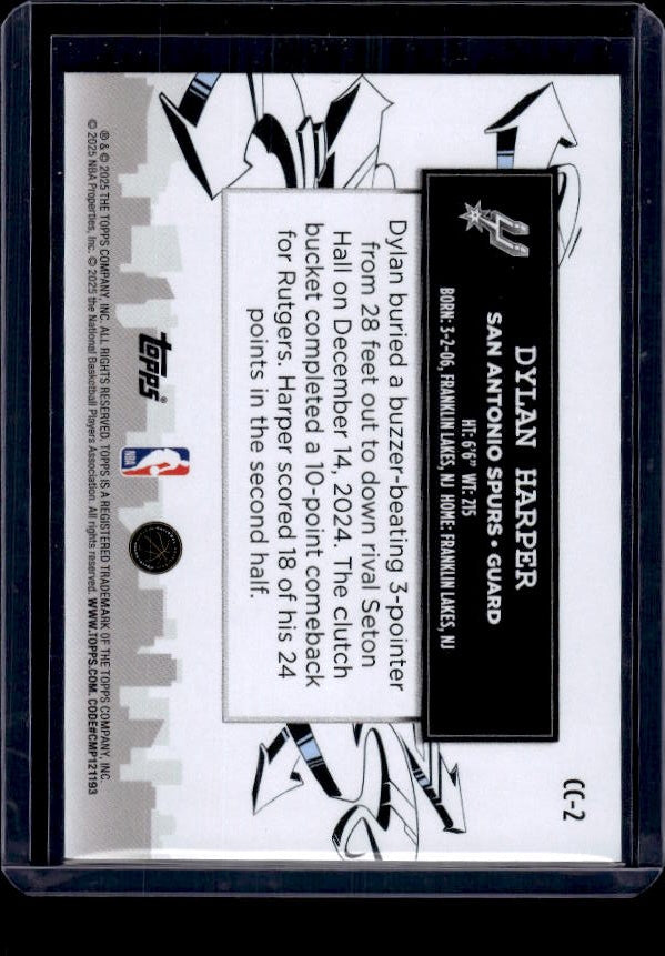 2025-26 Topps #CC-2 Dylan Harper Clutch City Prospects