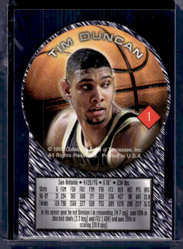 1997 Collector's Edge Impulse #1 Tim Duncan