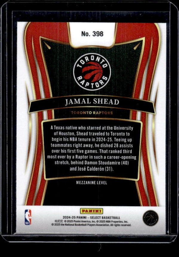 2024-25 Panini Select #398 Jamal Shead