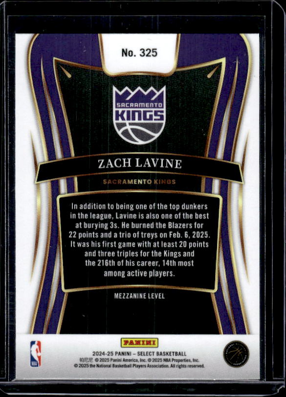 2024-25 Panini Select #325 Zach LaVine
