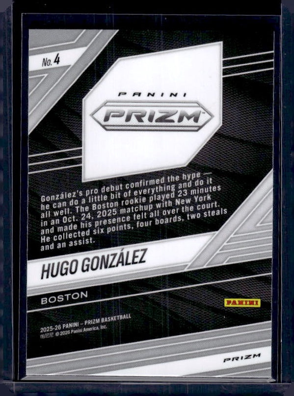 2025-26 Donruss #4 Hugo Gonzalez Fearless Silver Prizm