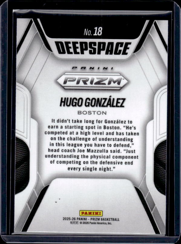 2025-26 Panini Prizm #18 Hugo Gonzalez Deep Space