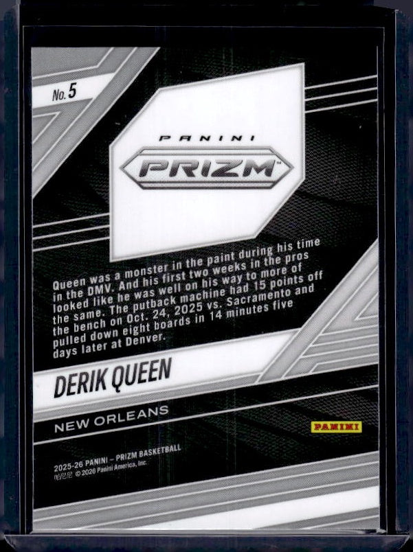 2025-26 Panini Prizm #5 Derik Queen Fearless