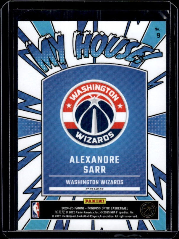 2024-25 Donruss Optic #9 Alexandre Sarr My House Holo