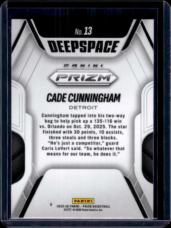 2025-26 Panini Prizm #13 Cade Cunningham Deep Space