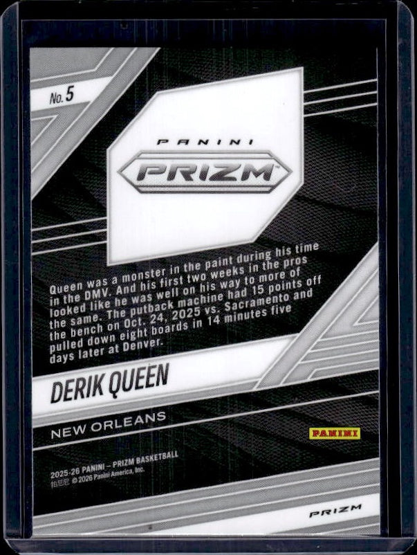 2025-26 Panini Prizm #11 Derik Queen Fearless Silver Prizm