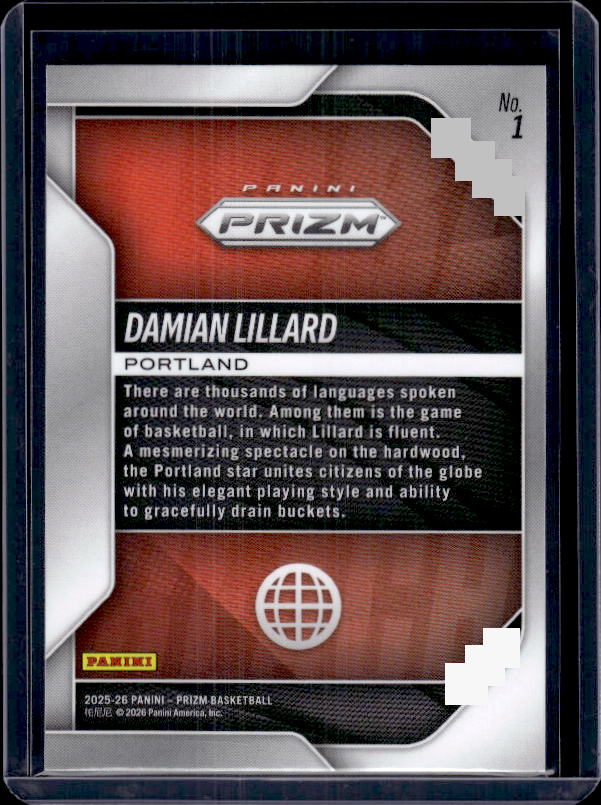 2025-26 Panini Prizm #1 Damian Lillard Global Reach