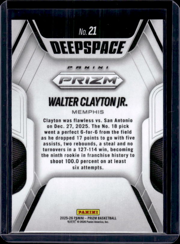 2025-26 Panini Prizm #21 Walter Clayton Jr. Deep Space