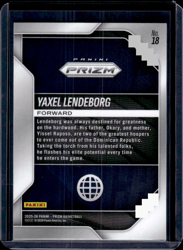 2025-26 Panini Prizm #18 Yaxel Lendeborg Global Reach