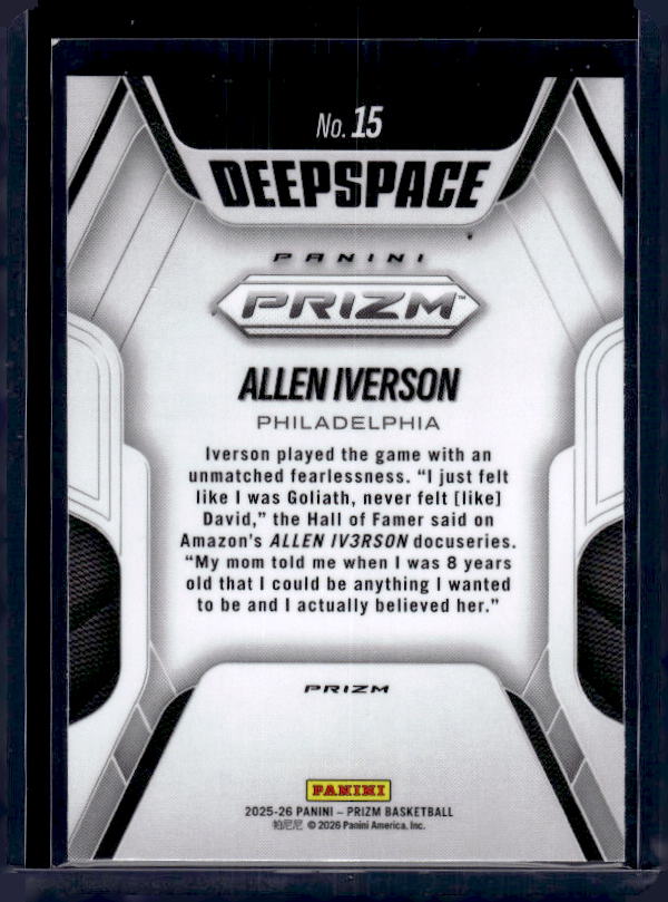 2025-26 Panini Prizm #15 Allen Iverson Deep Space Silver Prizm