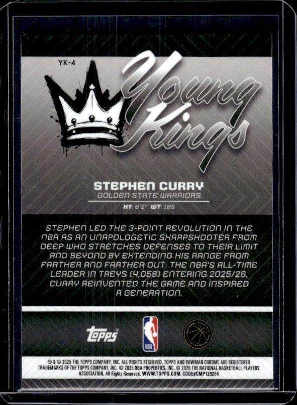 2025-26 Bowman #YK-4 Stephen Curry Young Kings