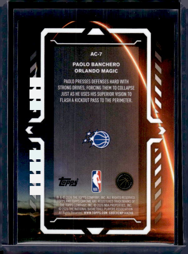 2025-26 Topps Chrome Update #AC-7 Paolo Banchero Activators