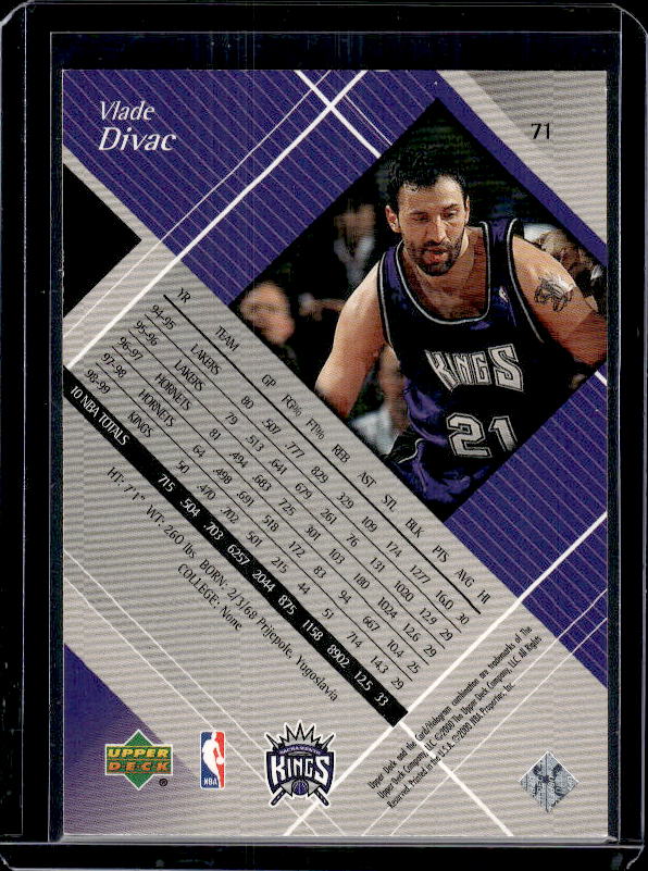 1999-00 Upper Deck Black Diamond #71 Vlade Divac