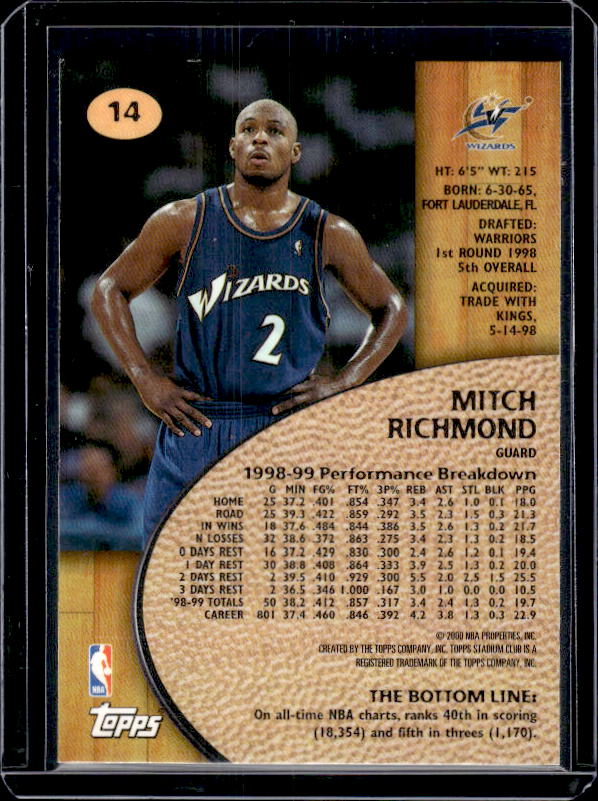 1999-00 Stadium Club #14 Mitch Richmond