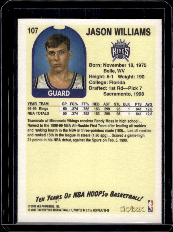 1999-00 Hoops Decade #107 Jason Williams
