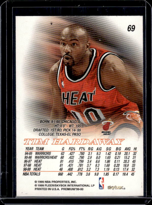 1999-00 SkyBox Premium #69 Tim Hardaway