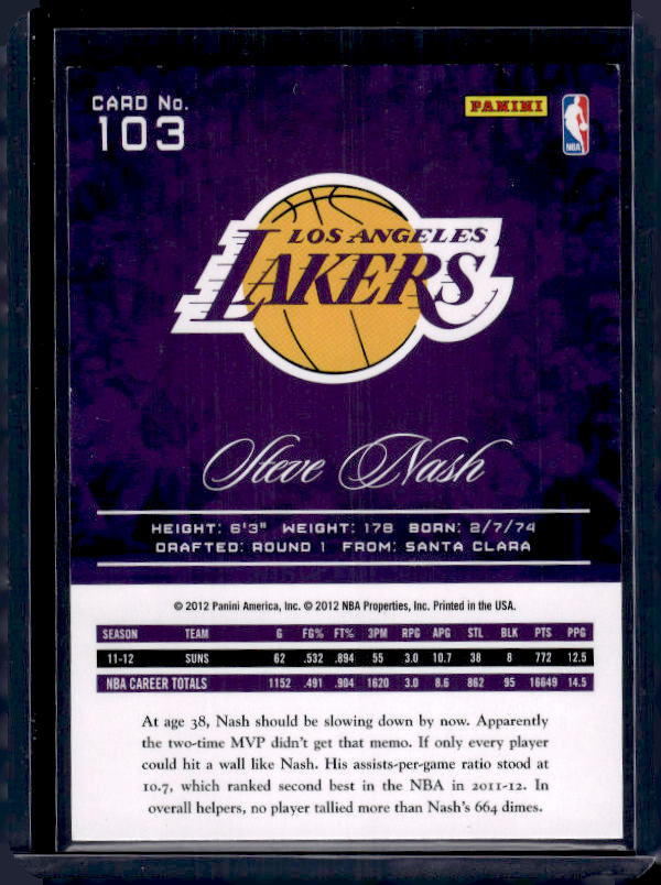 2012-13 Panini Prestige #103 Steve Nash