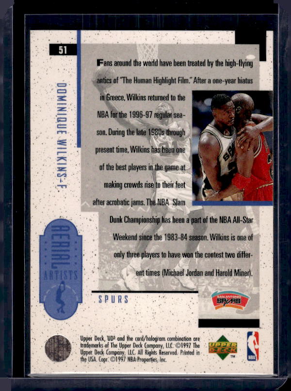 1996-97 Upper Deck UD3 #51 Dominique Wilkins