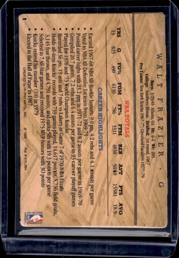 1993 Action Packed Hall of Fame #1 Walt Frazier