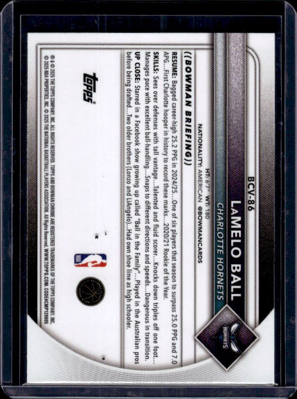 2025-26 Bowman #BCV-86 LaMelo Ball Chrome