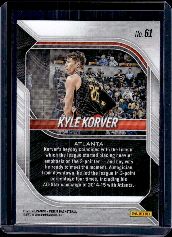 2025-26 Panini Prizm #61 Kyle Korver
