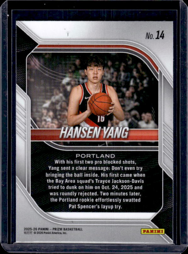 2025-26 Panini Prizm #14 Hansen Yang