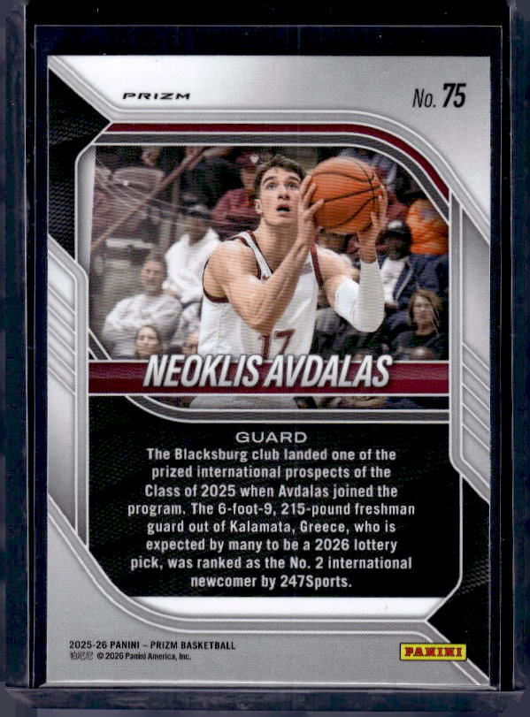 2025-26 Panini Prizm #75 Neoklis Avdalas Green Prizm