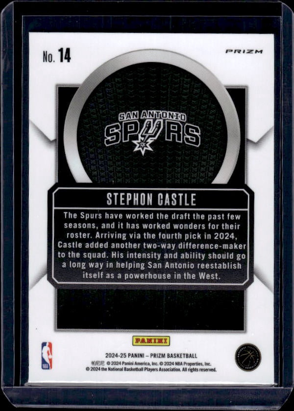 2024-25 Panini Prizm #14 Stephon Castle Talismen Prizms Fast Break