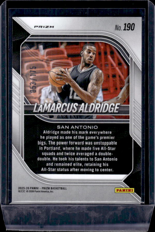 2025-26 Panini Prizm #190 LaMarcus Aldridge Purple Pulsar Prizm #/175