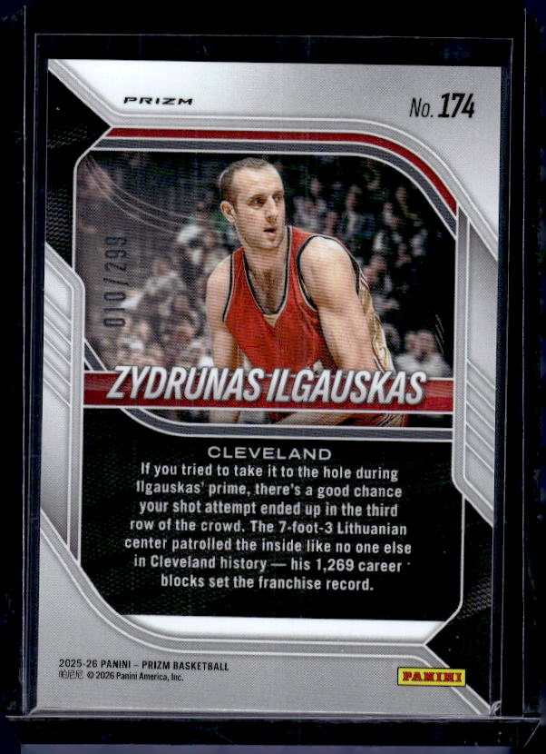 2025-26 Panini Prizm #174 Zydrunas Ilgauskas Red Pulsar Prizm #/299