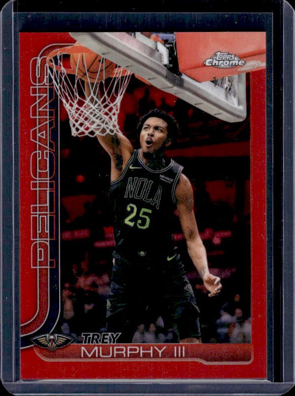 2025-26 Topps Chrome Update #56 Trey Murphy III Red Refractor #/5