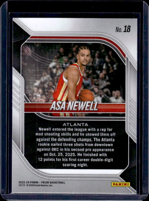 2025-26 Panini Prizm #18 Asa Newell