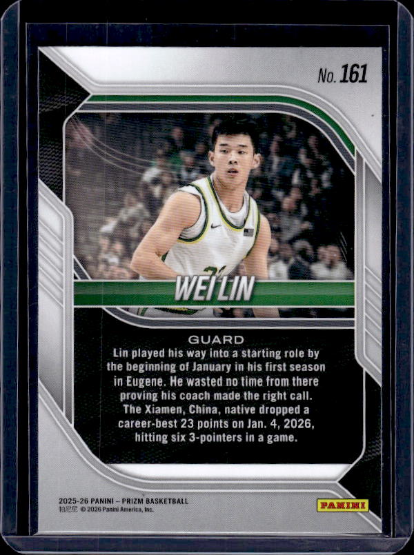 2025-26 Panini Prizm #161 Wei Lin