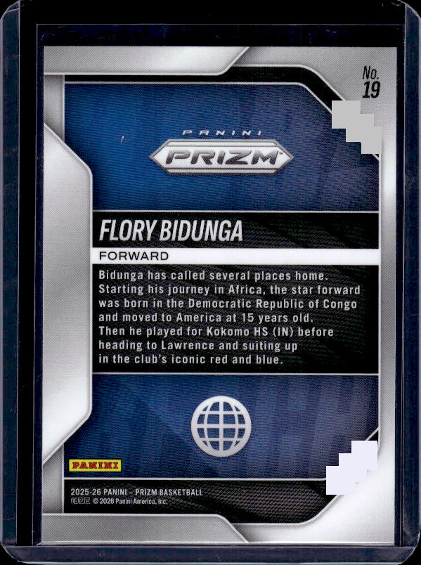 2025-26 Panini Prizm #19 Flory Bidunga Global Reach