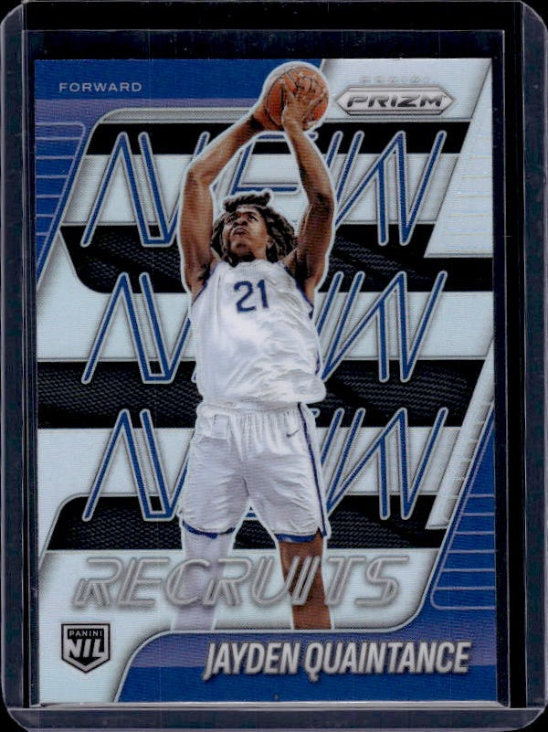 2025-26 Panini Prizm #8 Jayden Quaintance New Recruits Silver Prizm