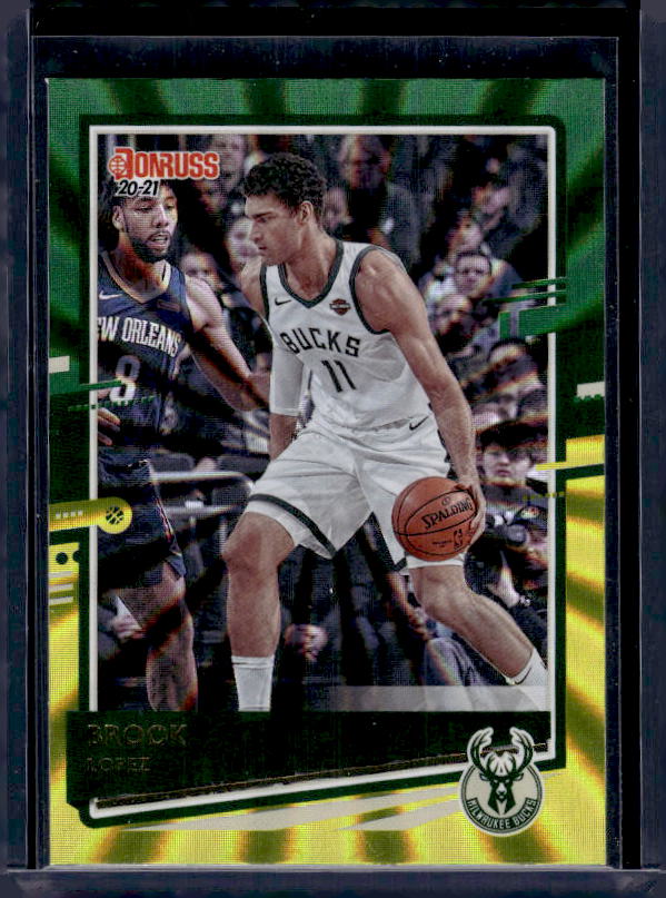 2020-21 Donruss #157 Brook Lopez Holo Green and Yellow Laser