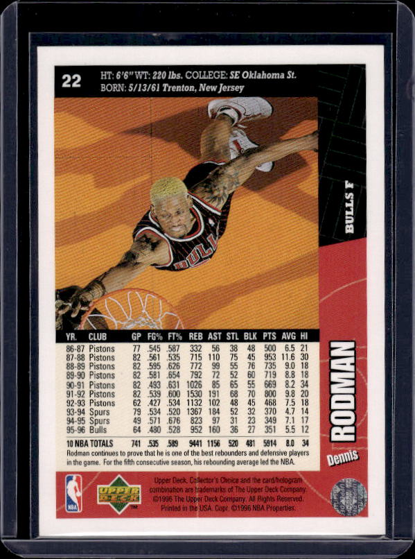 1996-97 Collector's Choice #22 Dennis Rodman