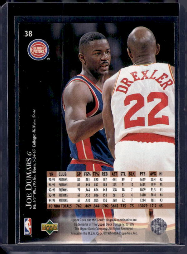 1995-96 Upper Deck #38 Joe Dumars Electric Court