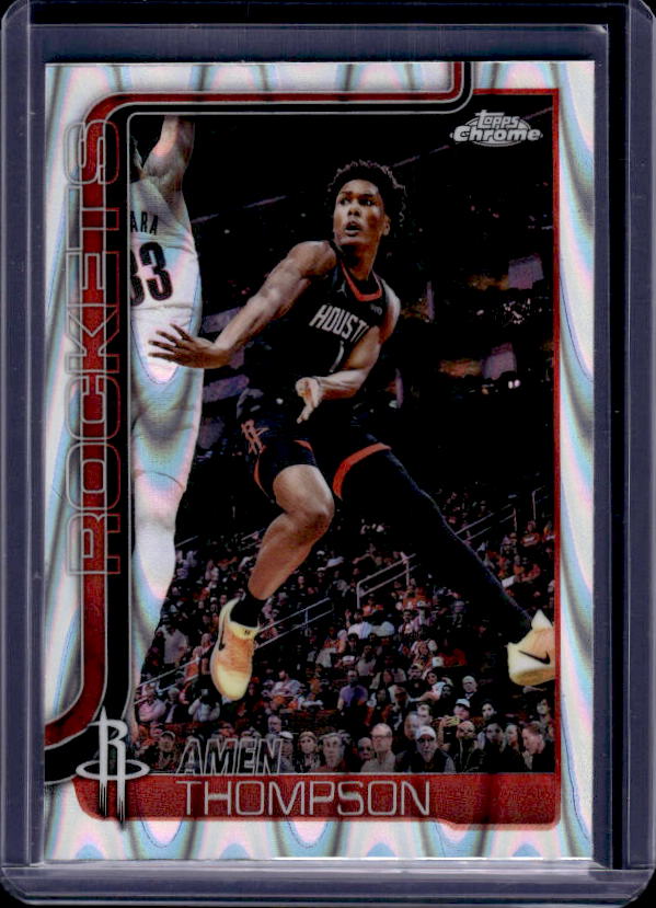 2025-26 Topps Chrome Update #44 Amen Thompson RayWave Refractor
