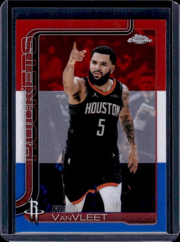 2025-26 Topps Chrome Update #61 Fred VanVleet Red White and Blue Refractor