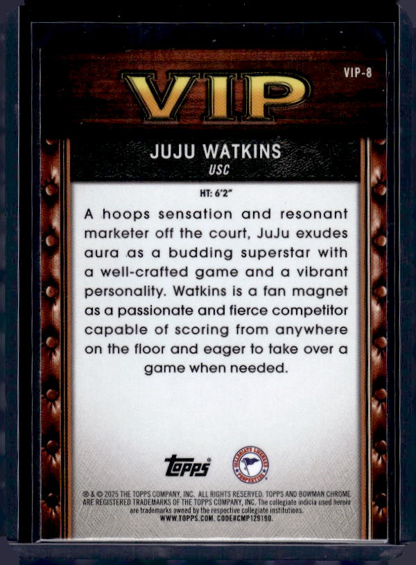2025-26 Bowman #VIP-8 Juju Watkins Very Important Prospects