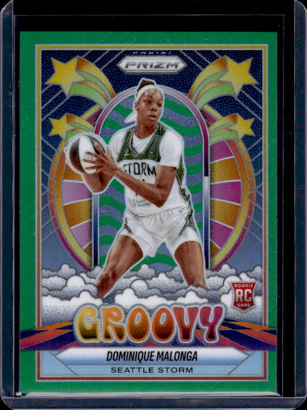 2025 Panini Prizm WNBA #8 Dominique Malonga Groovy Green Prizms