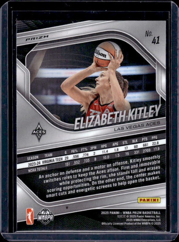 2025 Panini Prizm WNBA #41 Elizabeth Kitley Orange Velocity Prizms