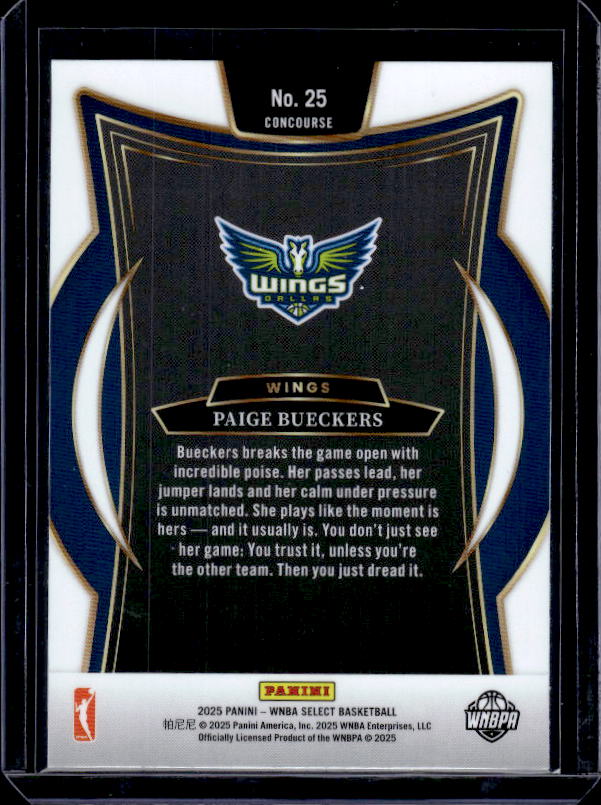 2025 Panini Select WNBA #25 Paige Bueckers