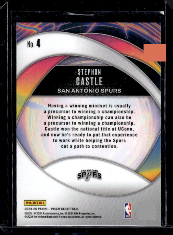 2024-25 Panini Prizm #4 Stephon Castle Instant Impact